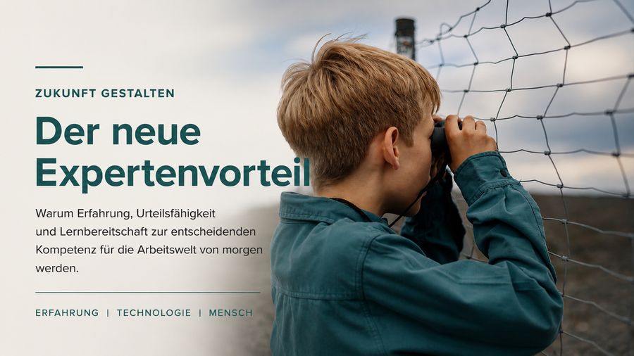 Symbolbild für den neuen Expertenvorteil – Erfahrung, KI und Veränderungsfähigkeit als Zukunftsstrategie.